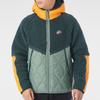 Nike Giacca con cappuccio patchwork Heritage in pile d'agnello 'Verde chiaro/Giallo' CU4447-384