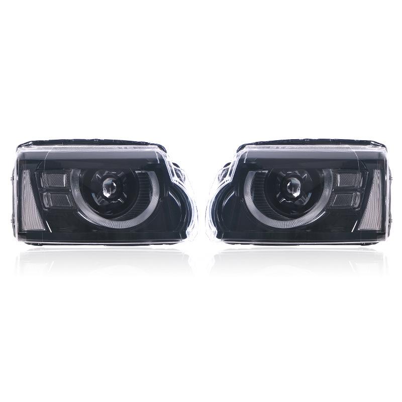 

LED Headlight Assembly with DRLs and Turn Signals for 2010-2016 Land Rover Discovery 4, Modified in Defender Style Set of 2