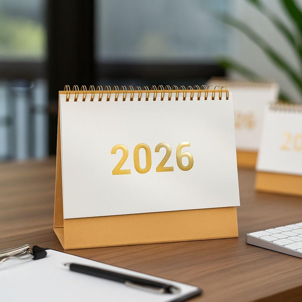 Premium Papier 2026 Tischkalender Beschreibbares Memo Stehender Klappkalender Zeitmanagement