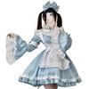 Maid Outfit Cosplay Lolita Dress with Princess Long Light Mori Girl Dreamy Lace Christmas Blue [SSUPTEMBER2] Sleeves, Sleeves, Blue, Style, Cute,