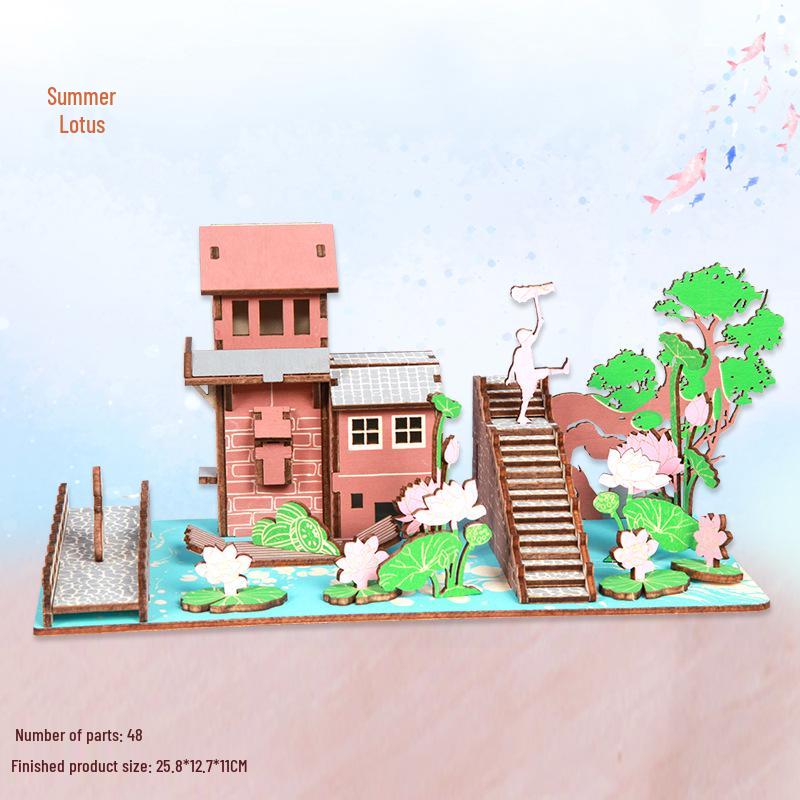 3D Wooden Puzzle Model Kit for Kids and Adults - Educational Brain Toy and Gift