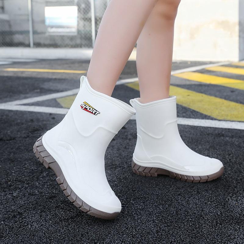 Women s Short Rain Boots Sports Waterproof And Anti Slip Rubber Ankle Boots 36 абрикосовый