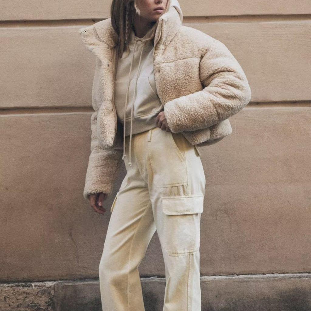 Retro Lambswool Short Plush Women's Jacket - Urban Casual Autumn/Winter