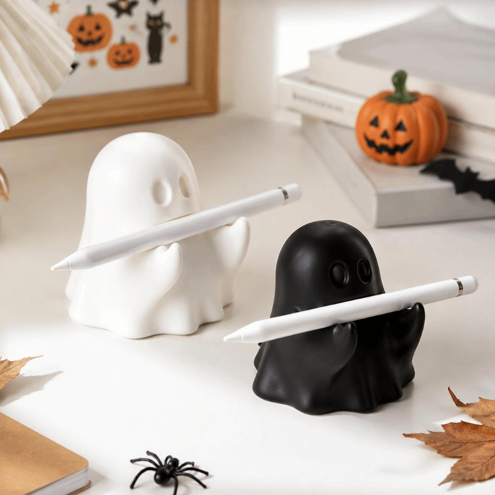 3D Printed Ghost Pen Holder Cute Mini Ghost Statue Unique Halloween Pen Rack Birthday Gift