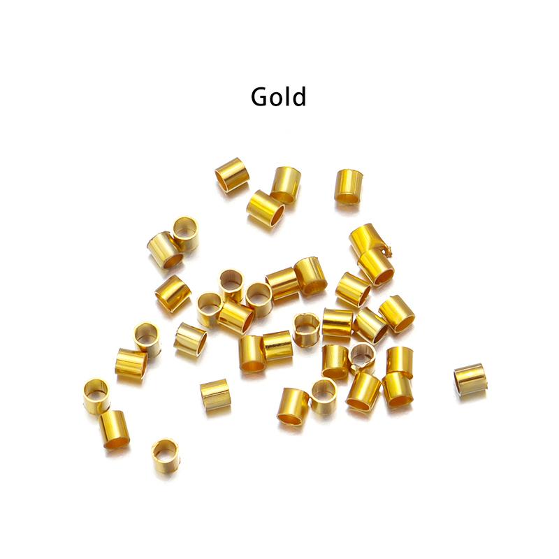 500pcs/lot Metal Copper Tube Crimp Beads Stopper Spacer End Beads For Jewelry Making DIY Earrings Necklace Accessories Wholesale