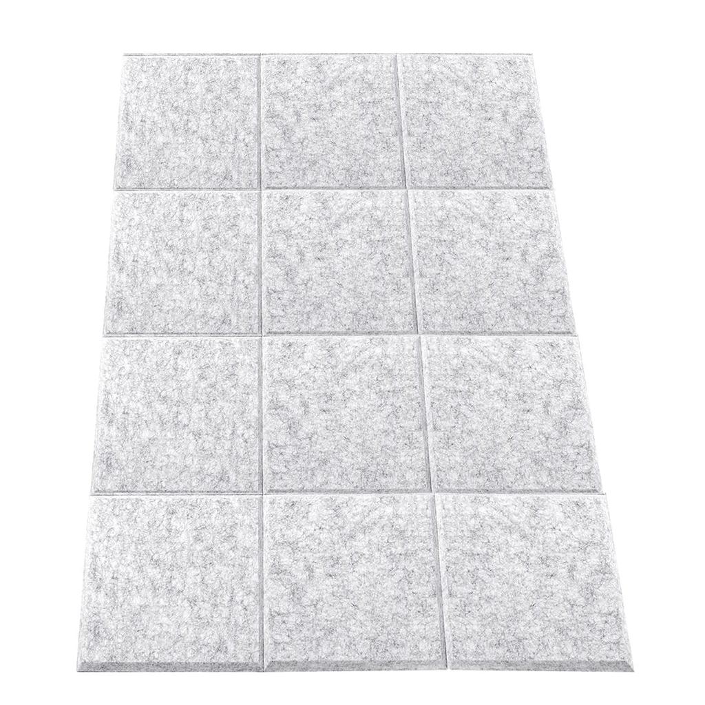 Pack of 12 Polyester Fiber Soundproof Wall Panels Wall Tiles Sound Absorbing Panels Suitable for Living Room Studios