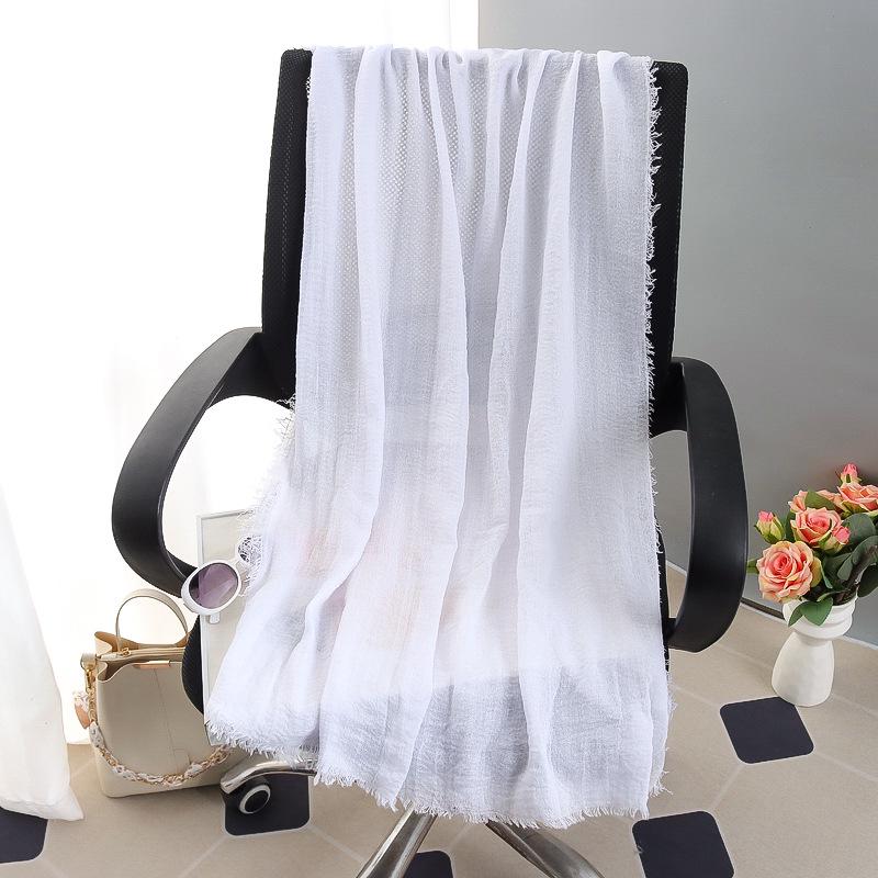 Women's Large Cotton & Linen Pure Color Scarf: Spring/Summer Muslim Headscarf, Beach Towel, Sunscreen Shawl