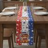 Patriotic Flag Table Runner Printed Pattern Red White and Blue Table Decor Holiday Supply Easy to Clean House Decoration