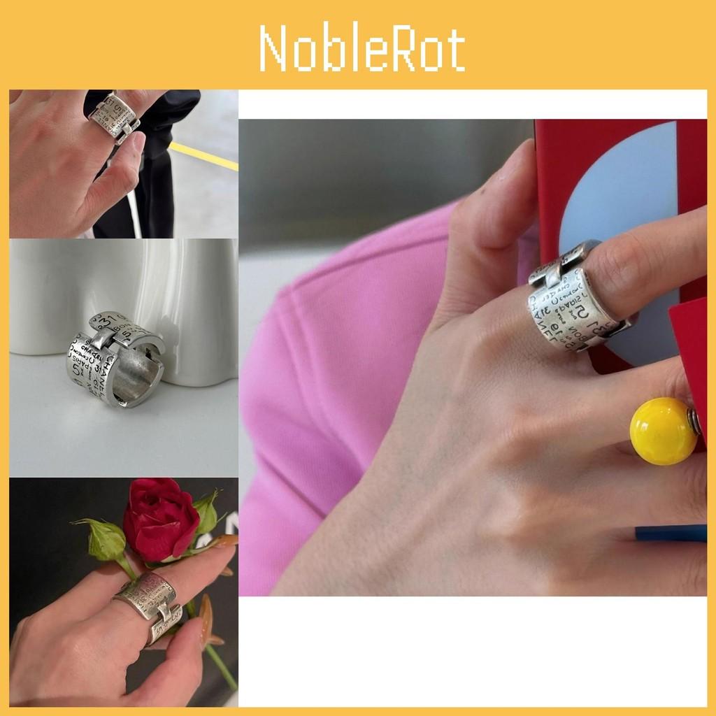 Letter Black Trendy And Number Adjustable Ring For Women Chic Vintage Jewelry Copper