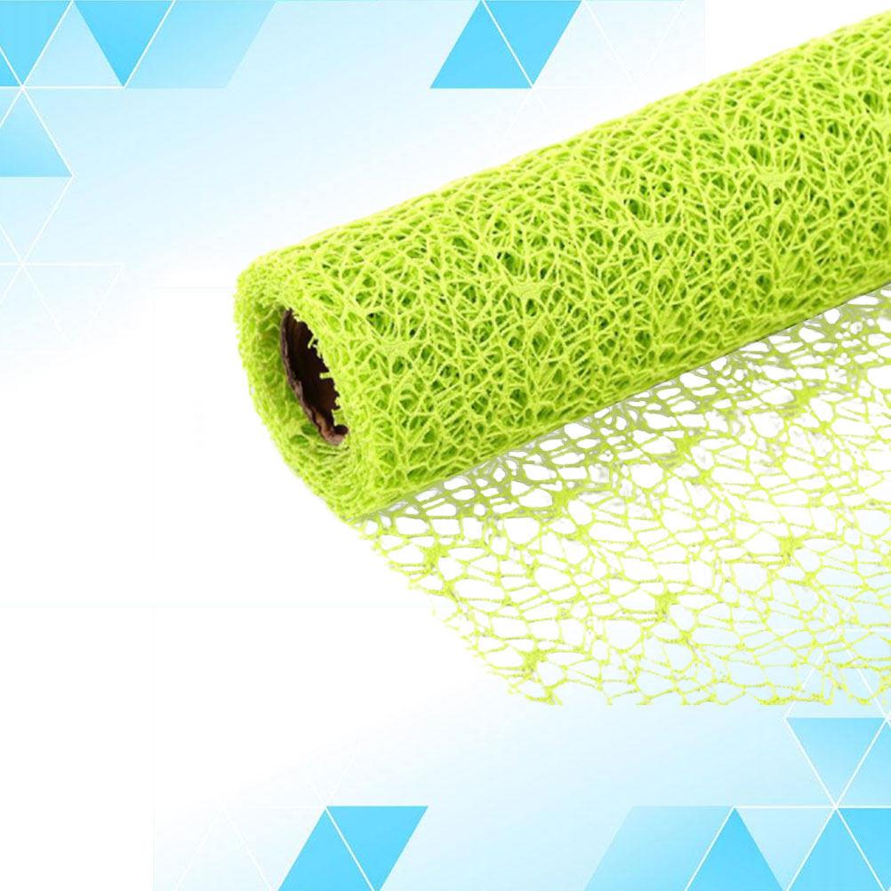 Bright Green Jacquard Net Yarn Roll Kindergarten DIY Gauze Roll Gift Wrapping Party Decoration Backdrop Door Curtain DIY