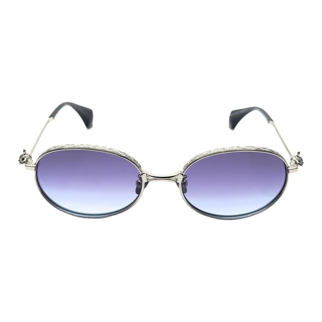 Vivienne Westwood Oval Sunglasses With Hollow Logo Design Unisex sunglasses Gold VW7022-1-867
