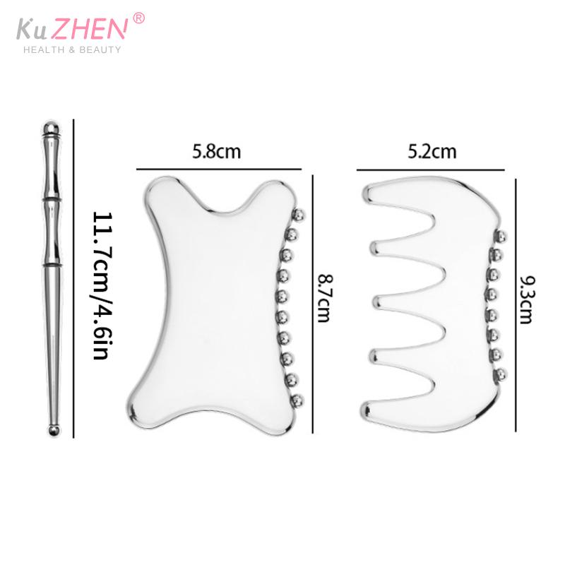 1pc Stainless Steel Gua Sha Facial Tool Acupuncture Point Massage Eye Face Massage Board For Deep Tissue Pressure Face Lift Tool