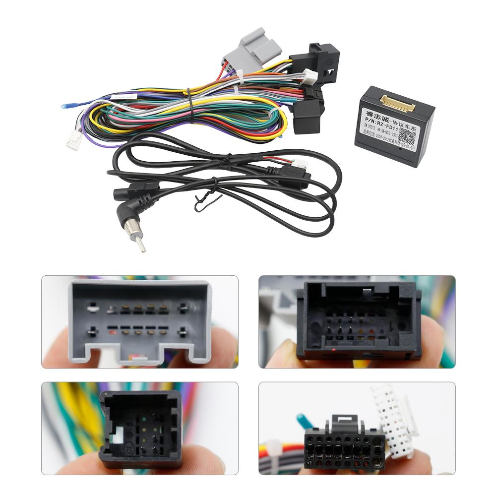 9 Inch 2DIN Car Radio Fascia Panel Adapter For Ford C-Max S-Max Fiesta Galaxy Kuga Mondeo Transit Connect Focus Wiring Harness