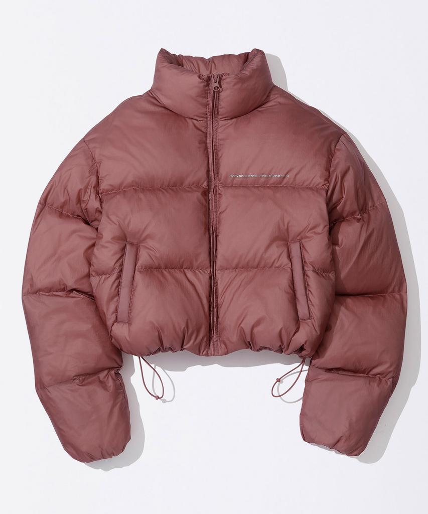 SCULPTOR Matte Cropped Puffer Down Plum Red