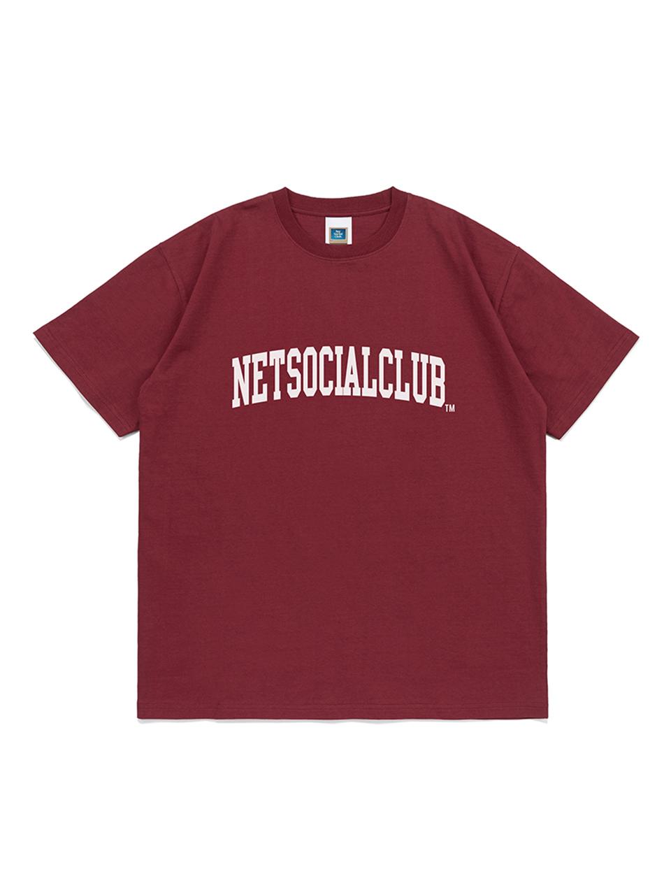 Net Social Club Arch Logo Tee (Burgundy) Burgundy/S