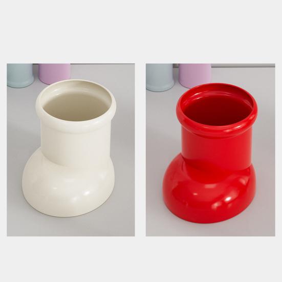 Cute Boot-Shaped Storage Box Large Capacity Organizer for Makeup Brushes Pens Decorative Desktop Decor for Home Office