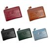 Fashion Multi-card Slots Women's Short Wallet Leather Waterproof Coin Purse Solid Color Crocodile Print Card Storage Bag