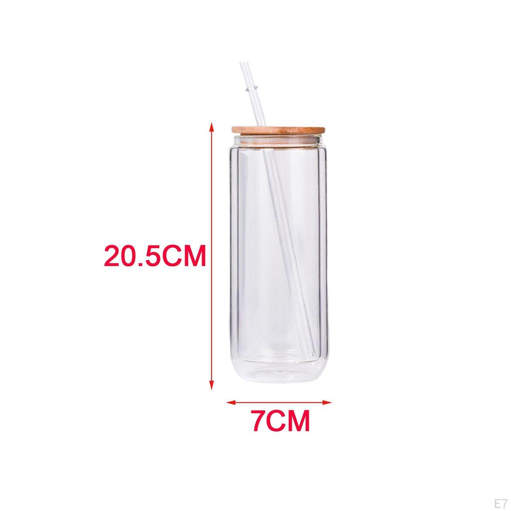 Tazze da Caffè con Coperchio Vetro e Cannuccia Bottiglie per Frullati Tumbler a Bocca Larga per Caffetteria Donne