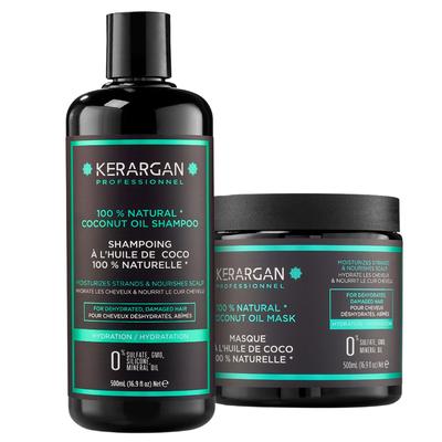Shampoo and Mask with Coconut and Argan Oil To Nourish and Moisturize - Dry Hair - Sulfate, Paraben, Silicone Free - 2x500 Ml