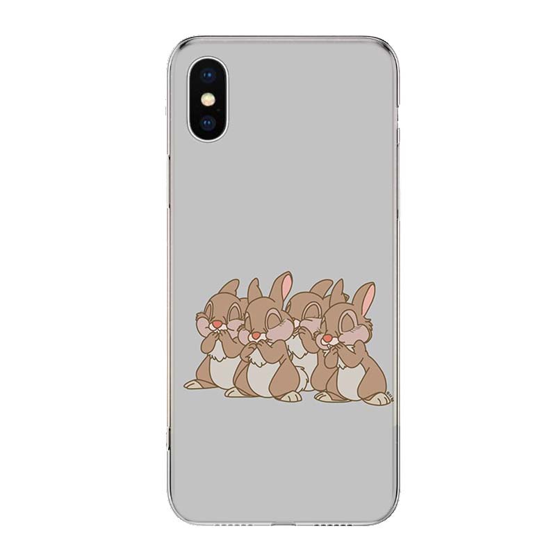 Cute White Baby Rabbits For iPhone 17 Air 16 15 14 Plus 13 Mini 12 11 Pro Max Phone Case 16E 7 Print 8 SE Fundas Cover Soft Coqu