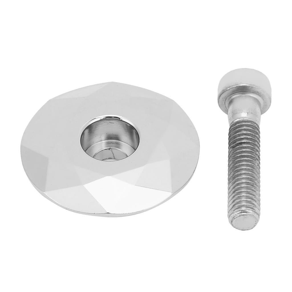 MEIJUN Sykkel Aluminiumlegering Styrelager Toppdeksel Terrengsykkel Styrelager Stem Toppdeksel med Bolter Sølv