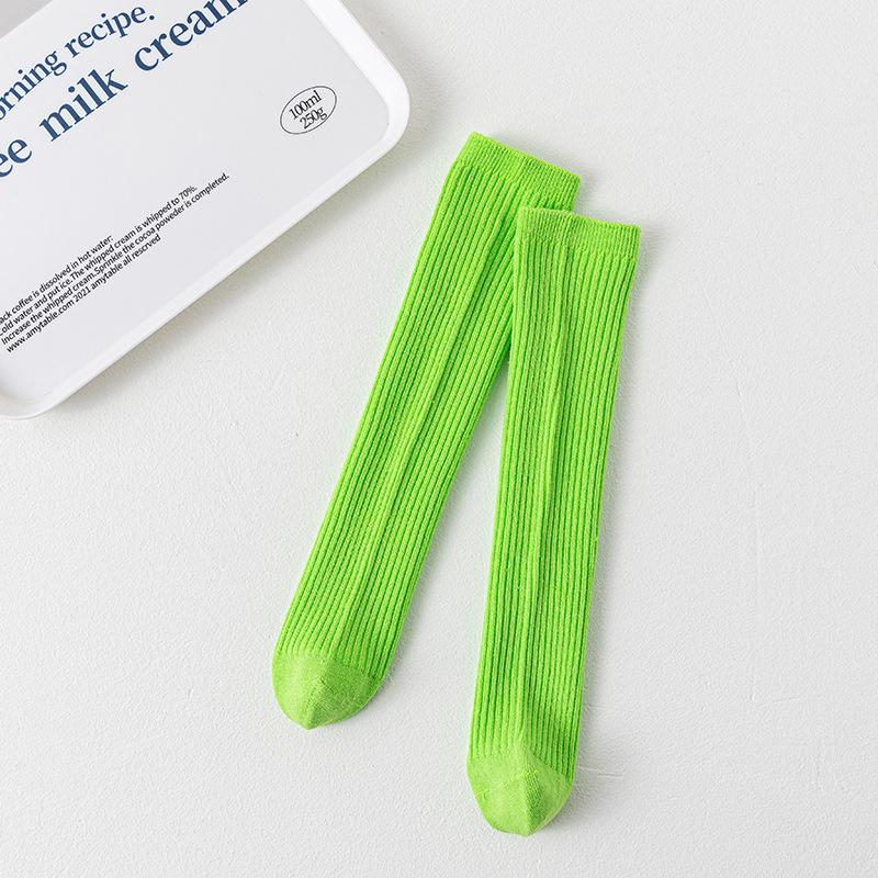 Kids Colorful Striped Knee High Socks 3-10 Years Boys Girls Dance Crew Socks Comfortable Breathable Cotton Tube Socks
