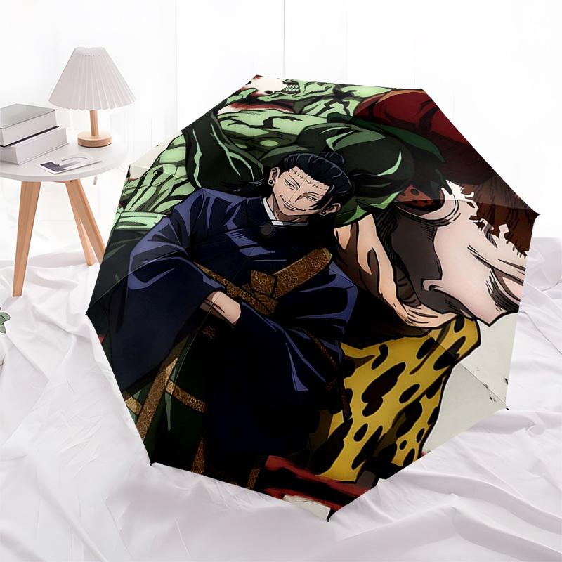 

1pc Jujutsu Kaisen Satoru Gojo Outdoor Umbrella - Automatic Opening/Closing, Portable 3-Fold Design, 8-Bone Iron Frame, Perfect Gift for Fans, Travele
