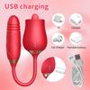 Rose Vibrator Rotating Thrusting Dildo Tongue Licking Nipple Vagina Clitoris Stimulator Vibrating Plug Butt Anal Sex Toy Women