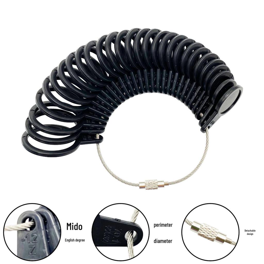 Four-in-One Ring Sizer: Plastic Mandrel Finger Sizing Tool