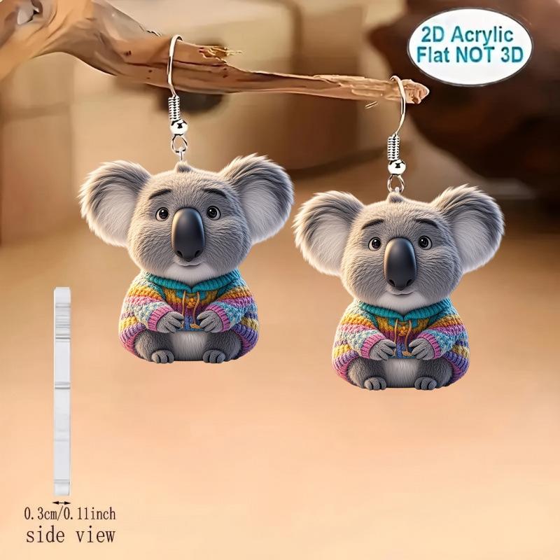

Kangaroo Acrylic Earrings - Modern Cute 2D Design for Daily & Party Fashion Single without Hook