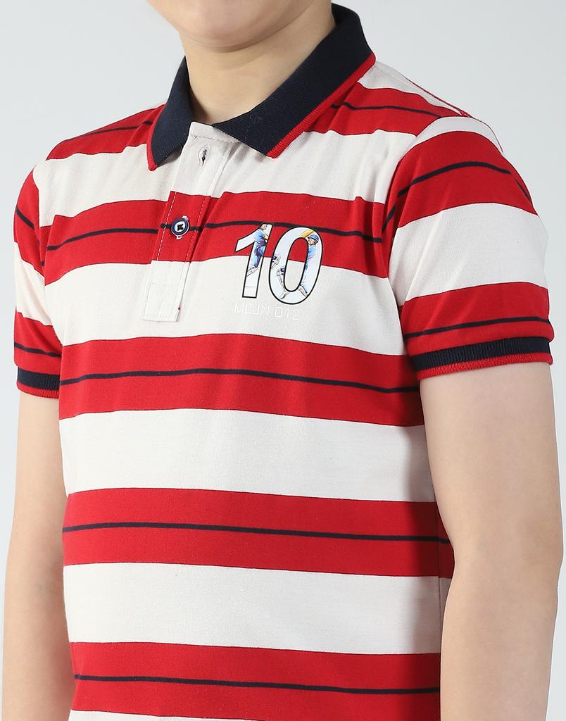 Monte Carlo Boys Striped Collar Neck T-Shirt