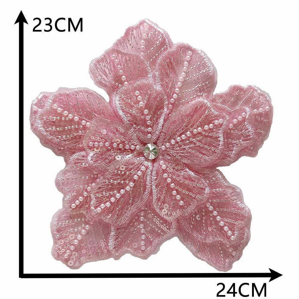 

Three Layers Sew On Patch Dress Decoration Dress Decoration Applique Flower Patches for Dress светло-розовый