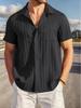 Summer Men's Striped Turn-Down Collar Shirt