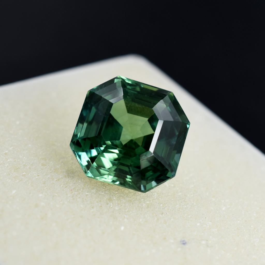 Natural Bluish Green Grandidierite Loose Gemstone Square Cut 10.36 Ct for Jewelry Making and Crafts