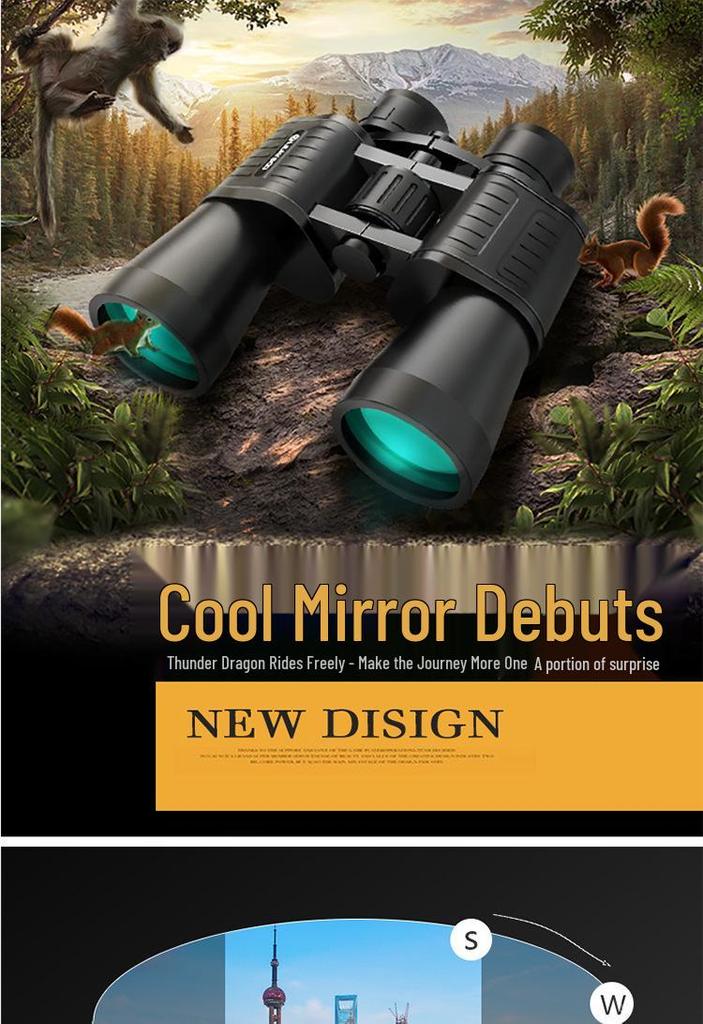 Leilong 12/10X50 Waterproof HD Night Vision Binoculars – High Magnification & Wide-Angle for Concerts and Outdoor Use