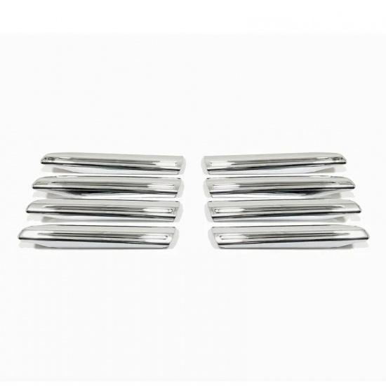For Toyota Land Cruiser 300 2021 2022 LC300 Chrome/Bright Black/Carbon Fiber Front Grille Bumper Guard Styling Trim Covers 8pcs
