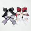 Set of 2 White Lace Ribbon Clips with Heart Jeweled Ribbons, Lolita, Dreamy Kawaii, Gothic Lolita Hair Clips, Hairpins, Hair Accessories [Used]