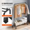 Clothes Rack, Heavy Duty Clothing Garment Rack with Hanging Rod and Bottom Storage Area, Clothing Rack for Bedroom Guest Room