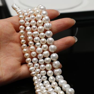1String, Luxury Artificial Pearl White Beads, Boho Handmade Subcircular Beads for DIY Necklace Bracelet Anklet Jewellery Accessories Crafts Gifts 18cm
