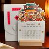 Wooden Detachable Base 2026 Desktop Calendar Chinese New Year DIY Monthly Planner Date Display Standing Calendar
