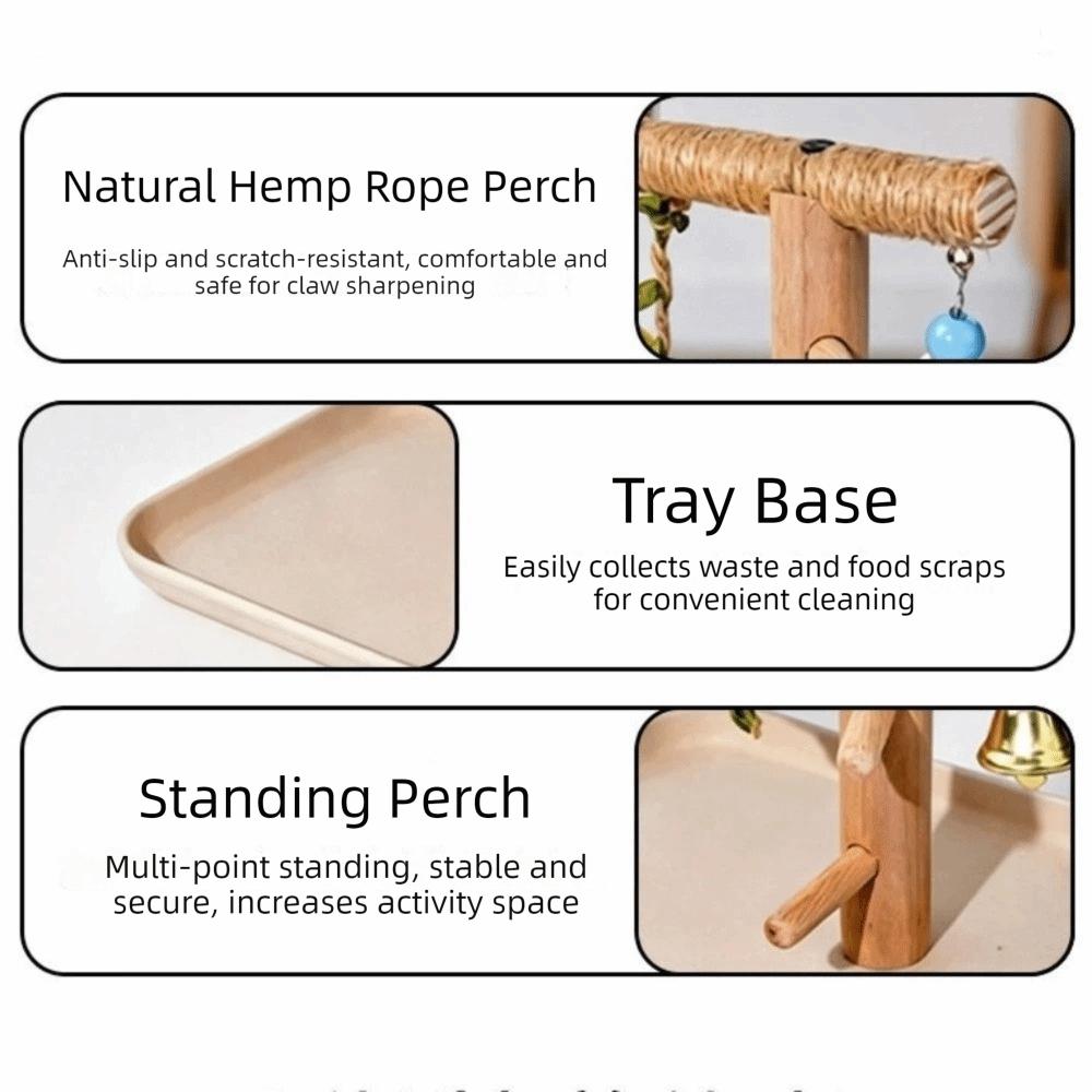 Durable Parrot Tray Rack Bite Resistant Bird Platform Food Box Parrot Perch Shelf  Training Tool