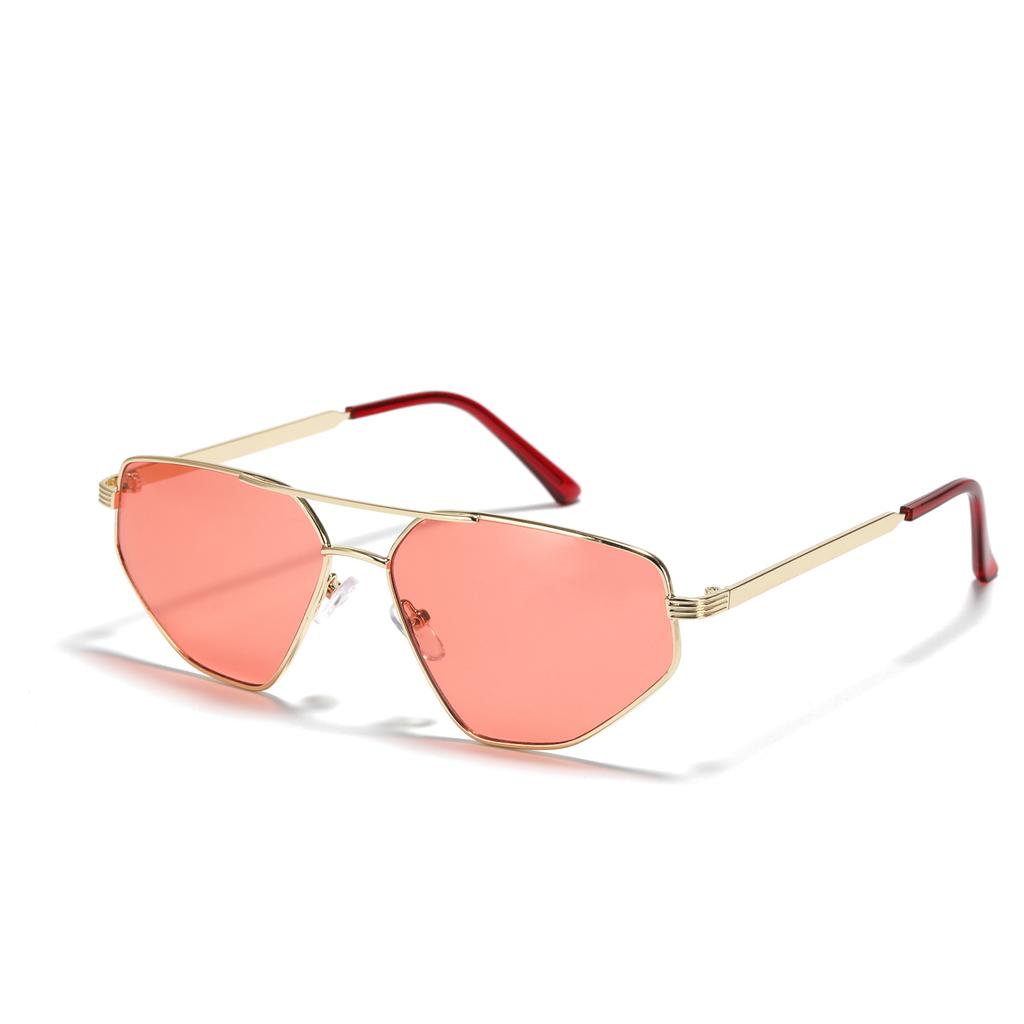 Metal Glasses Double Beam Cat Eye Retro Sunglasses Women'S Ins Popular Men'S Large Frame Sunglasses