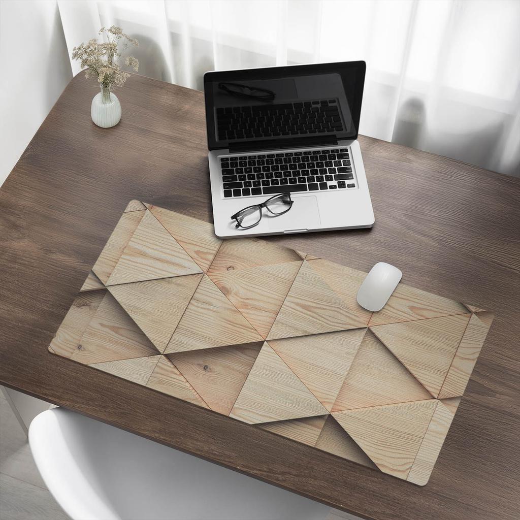 Durable Anti-Slip Desk Mat Geometric 3D Pattern 90x45 cm