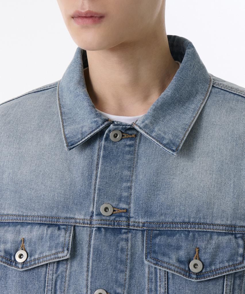Musinsa Standard Big Brush Relaxed Denim Trucker Jacket [Light Indigo]