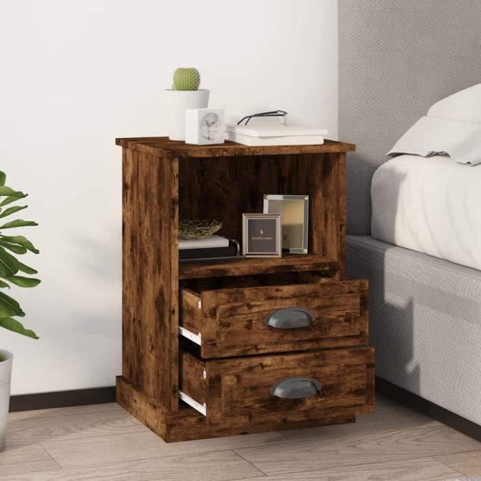VidaXL Bedside Tables 2 Pcs Smoked Oak 43x36x60 Cm 816339