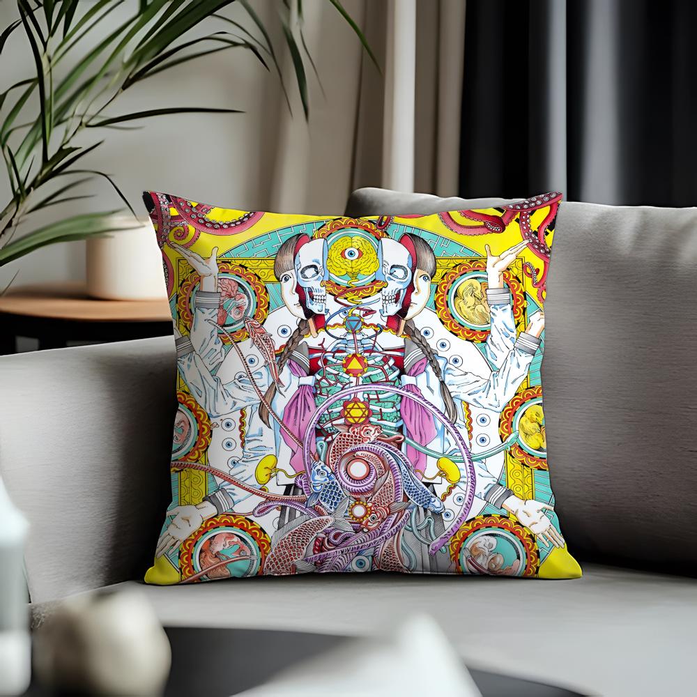 Viral SShintaro Kagoied Cushion Cover Antidustmite Pillowcase Invisible Zipper Silky Short Plush Sofa Cushion Cover