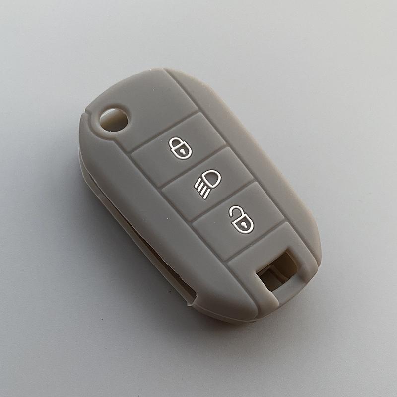 Silica Gel Car Key Case Cover for Peugeot 2008 308 T9 208 For Citroen Berlingo 2019 C3 Cactus Picasso C4l C5 X7 C8 Folding Key