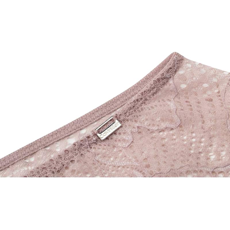 Calvin Klein Solid Color Sexy Lace Trim Hipster Underwear Women Underwear Light-Pink QF7172AD-8HR