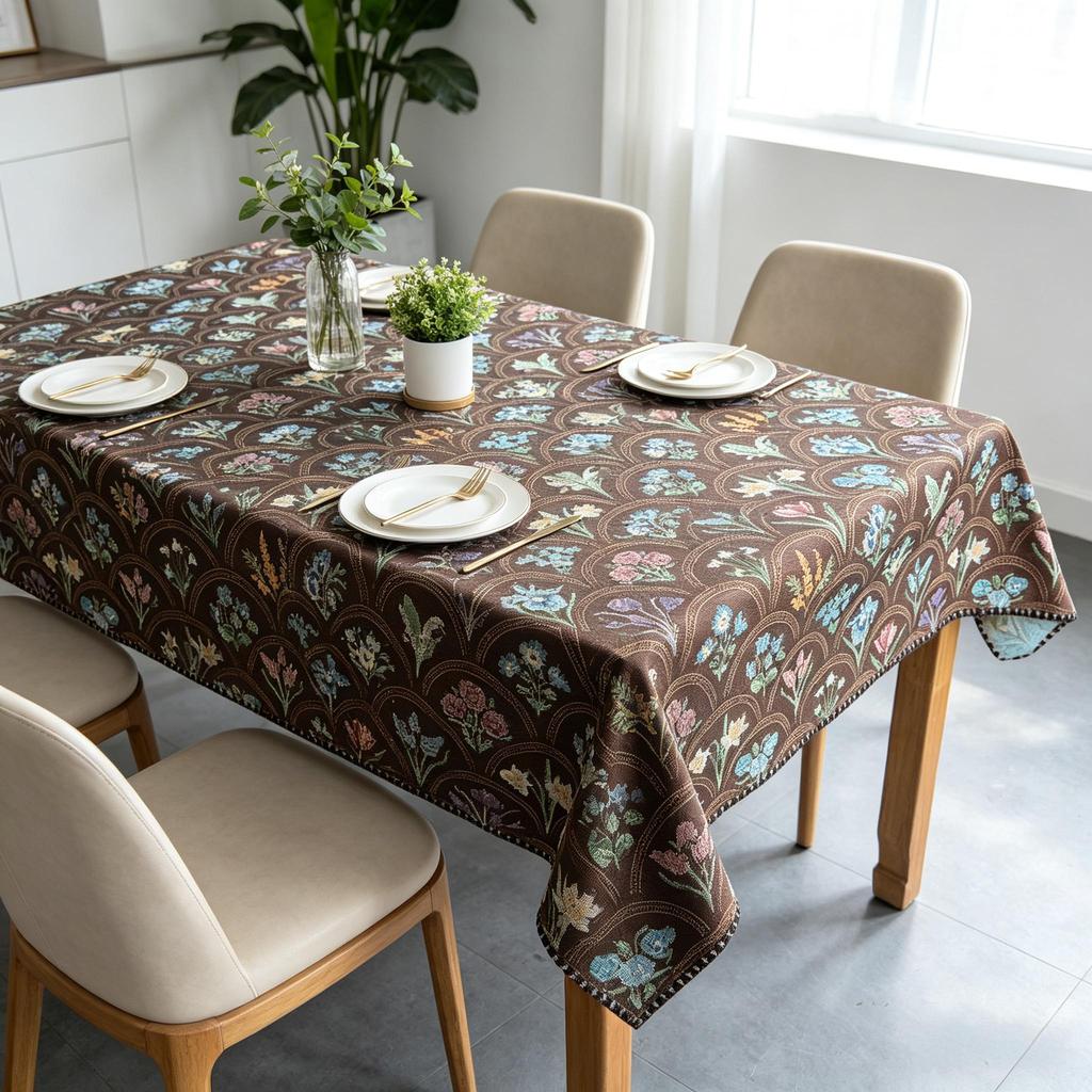 Tovaglia Rettangolare in Cotone e Lino per Sala da Pranzo Cucina Feste Morbida al Tocco Lavabile