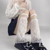 Japanese Lolita Hollow Fishnet Mid-Calf Socks, Sun Protection, Summer Thin Style, Garter Lace.